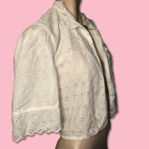 90s cottage core fitted cardigan - Picture 1 of 4